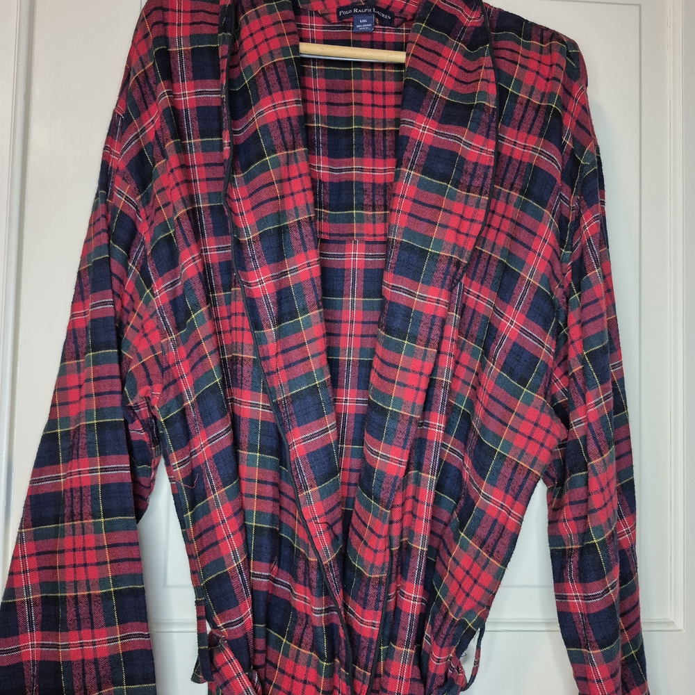 Polo Ralph Lauren Red and Blue Plaid Robe